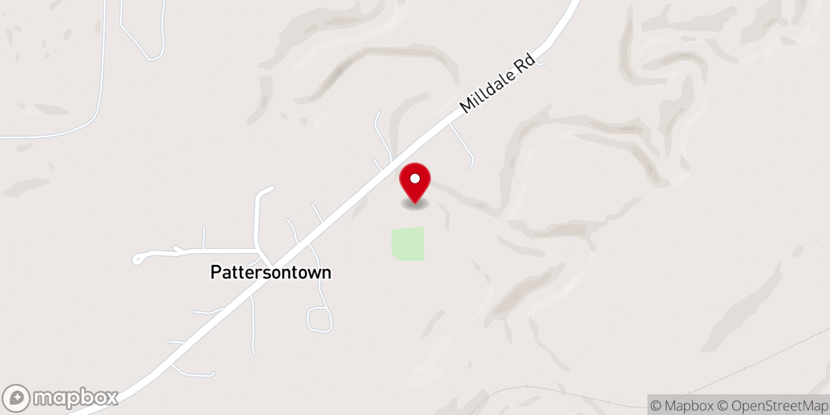 Map showing location of Davis Creek Baptist Church