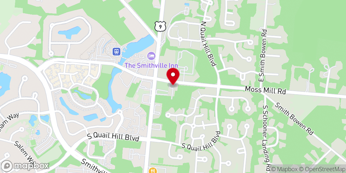 Map showing location of Emmaus Church of Smithville