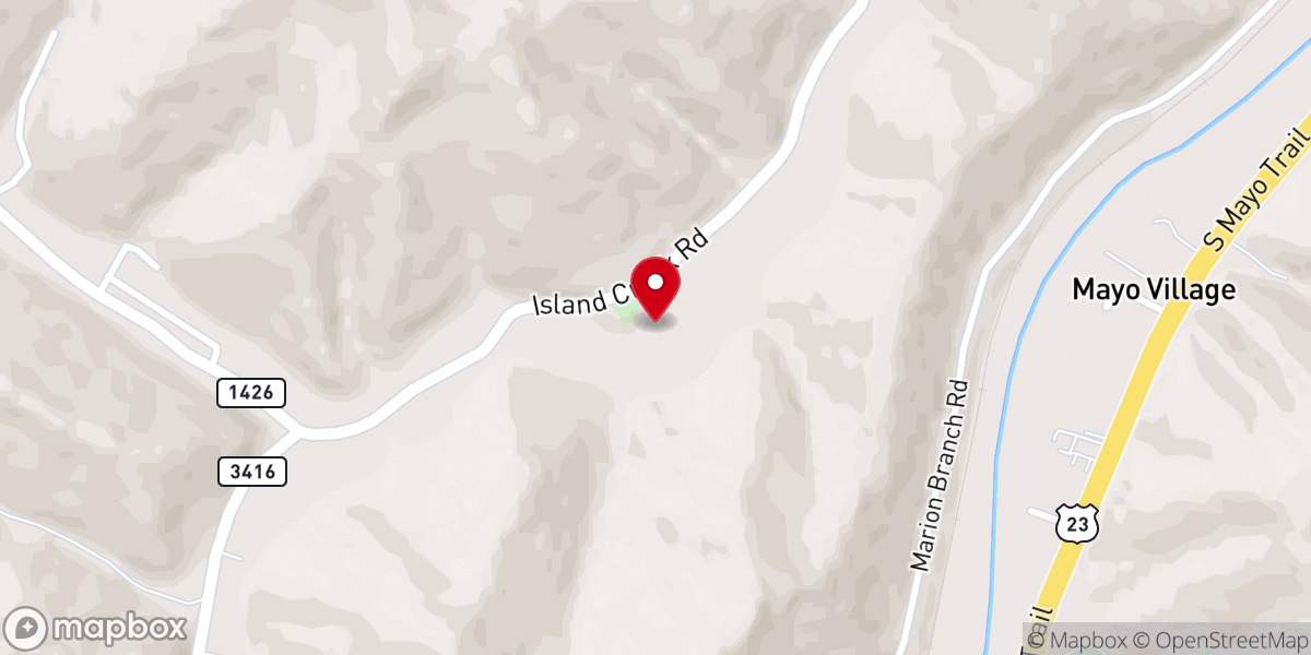 Map showing location of Ratcliff Creek Church