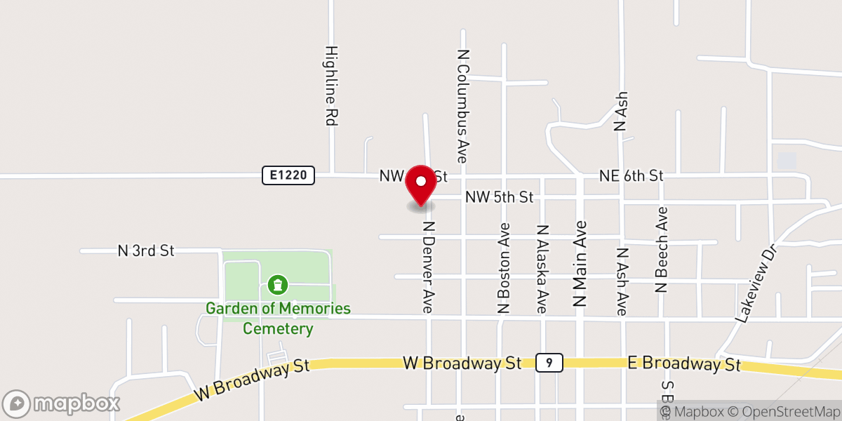 Map showing location of Glitterstone's House