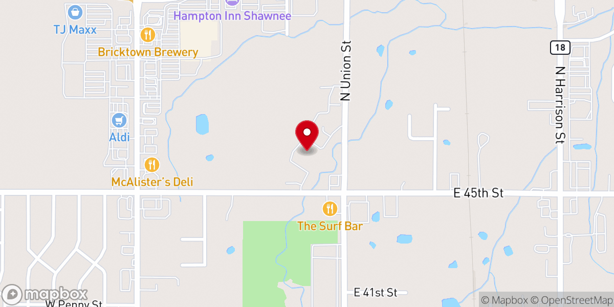 Map showing location of Chapel Ridge of Shawnee Apartments