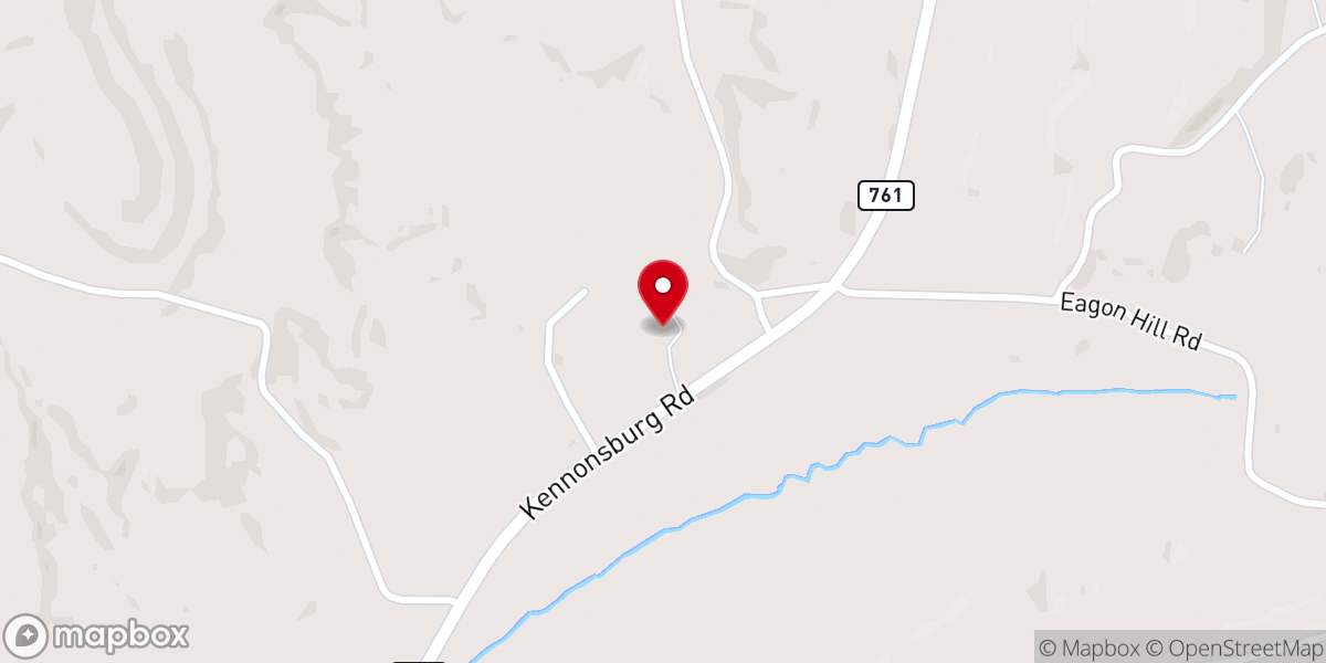 Map showing location of Kennonsburg Church