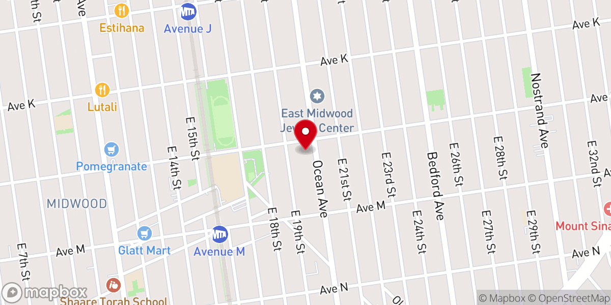 Map showing location of Young Israel of Midwood