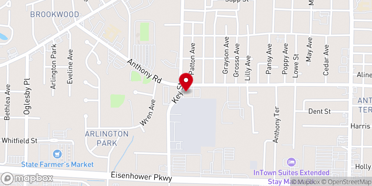 Map showing location of St John Baptist Church
