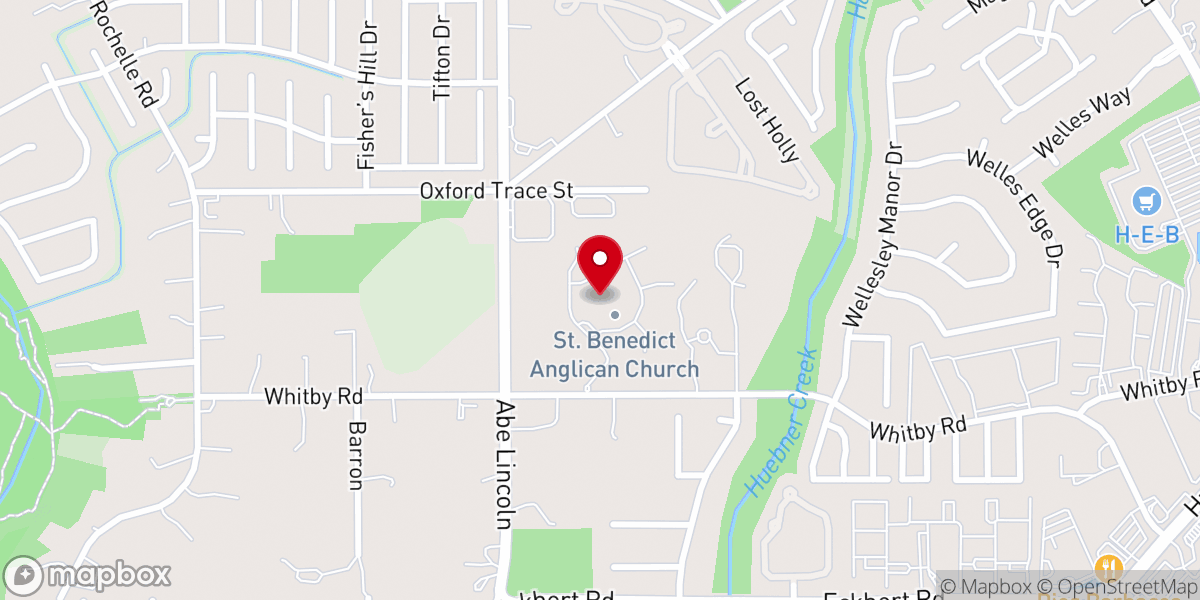 Map showing location of St. Benedict Anglican Church San Antonio, Texas