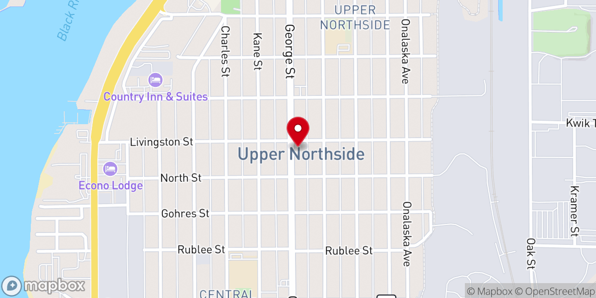 Map showing location of La Crosse Gospel Hall