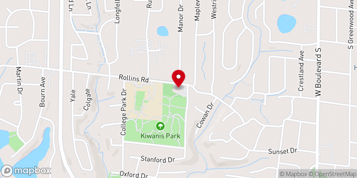 Map showing location of Trinity Presbyterian Church
