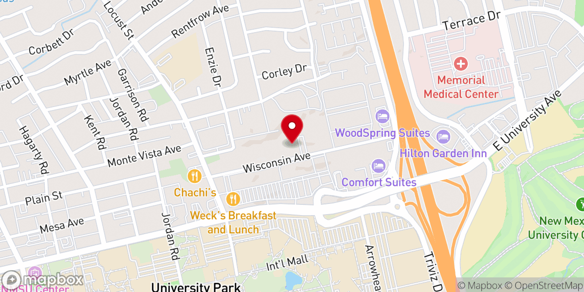 Map showing location of University Presbyterian Church