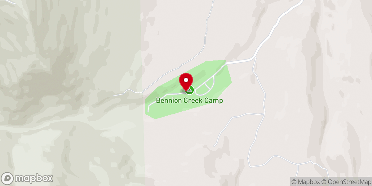 Map showing location of Bennion Creek Camp