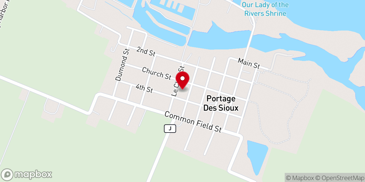 Map showing location of St. Francis of Assisi Catholic Church