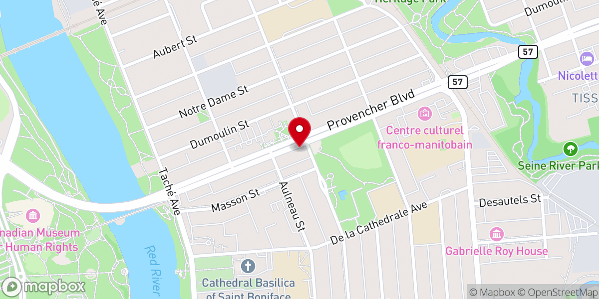 Map showing location of Winnipeg Christian Centre