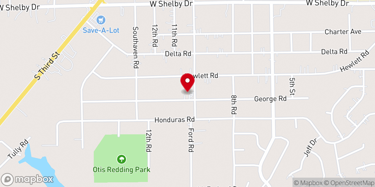 Map showing location of Walls Chapel Church of God in Christ