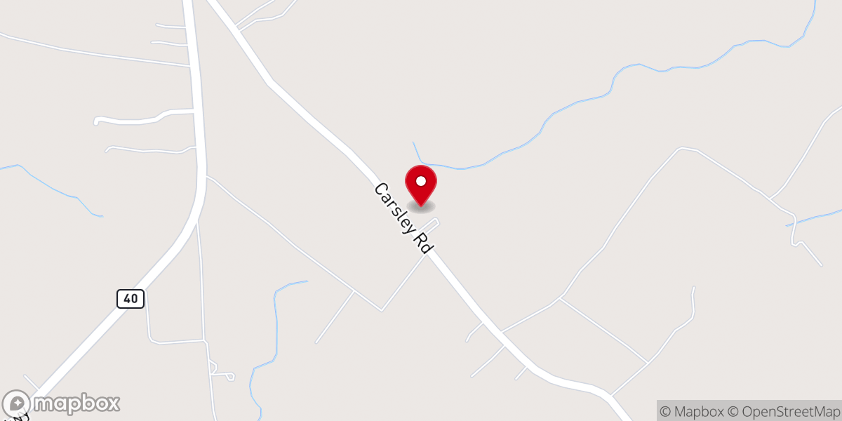 Map showing location of Jerusalem Baptist Church
