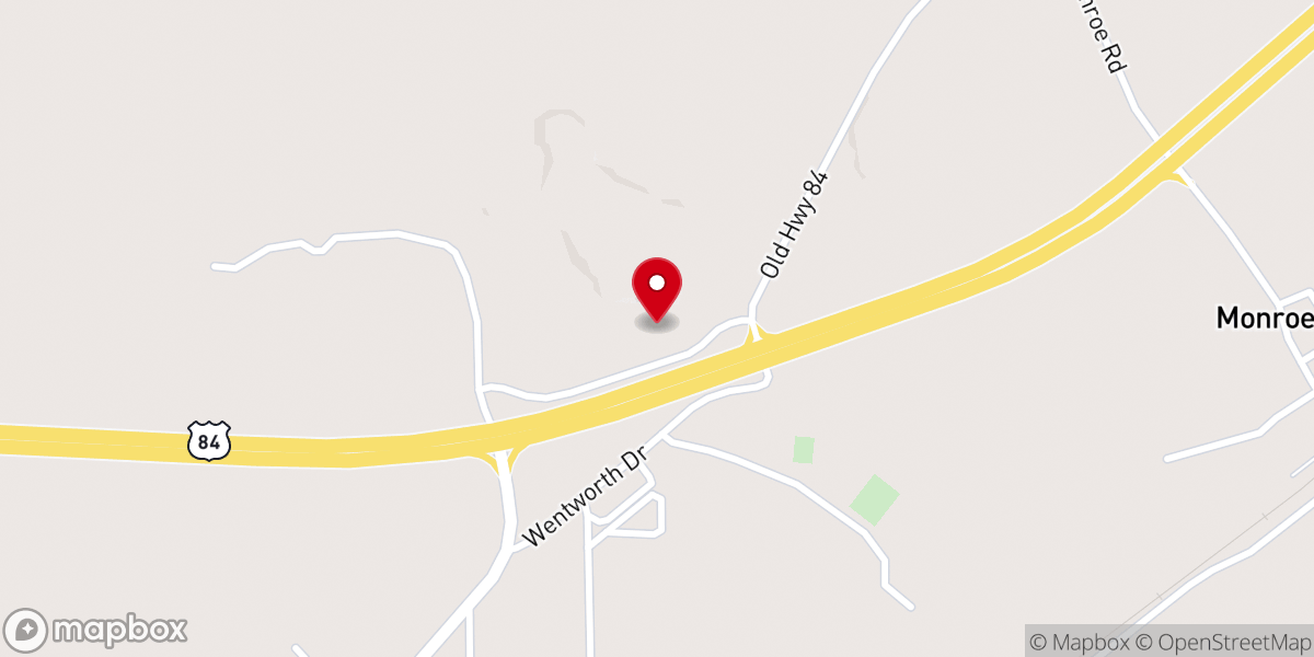 Map showing location of Bude First Baptist Church