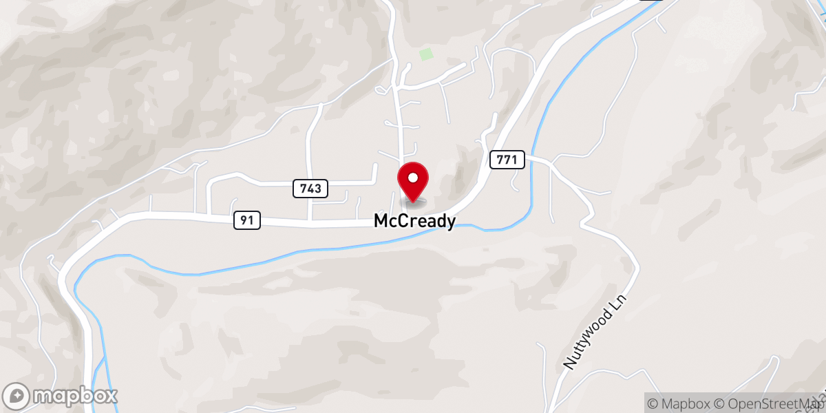 Map showing location of McCready United Methodist Church