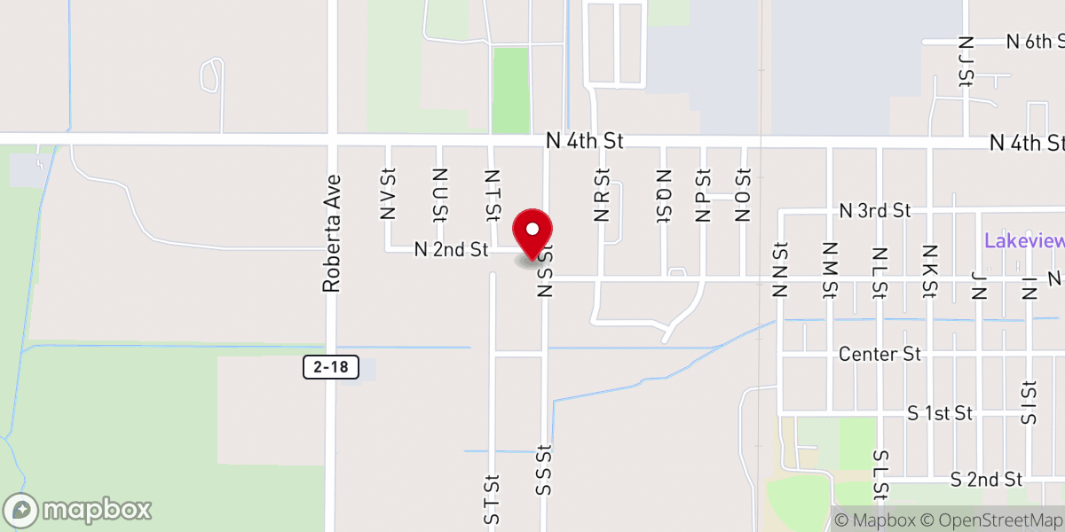 Map showing location of Lakeview Missionary Baptist