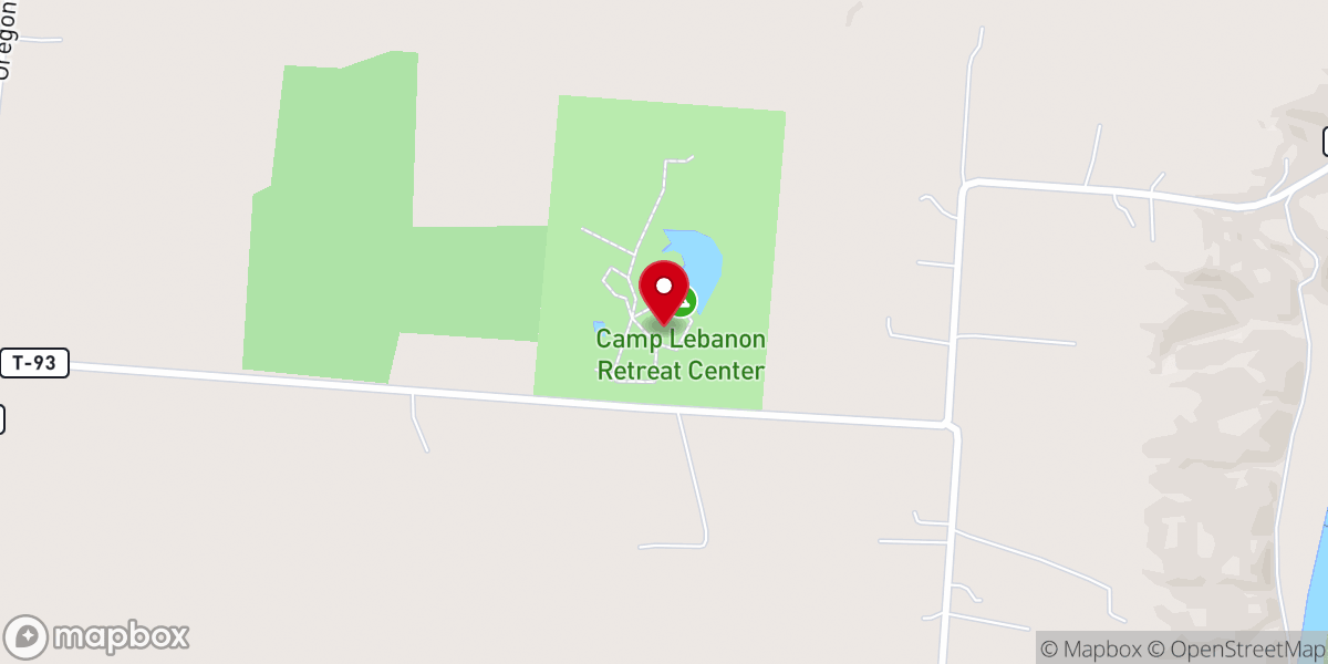 Map showing location of Camp Lebanon Retreat Center