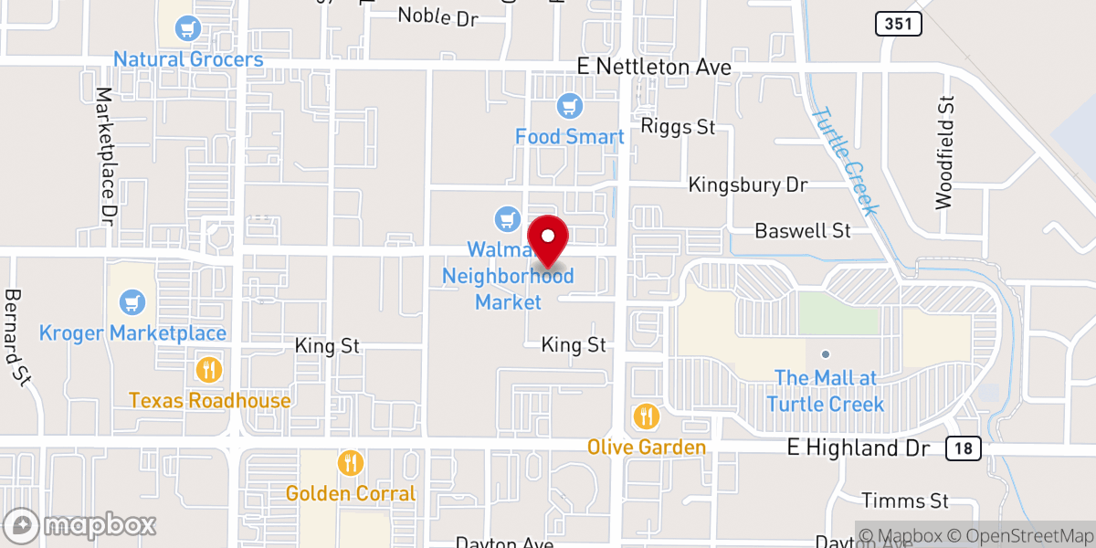 Map showing location of Cornerstone Baptist Church