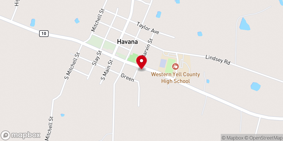 Map showing location of Havana Assembly of God