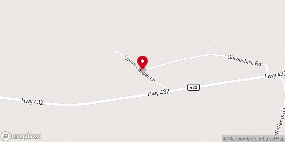 Map showing location of Union Chapel Baptist Church