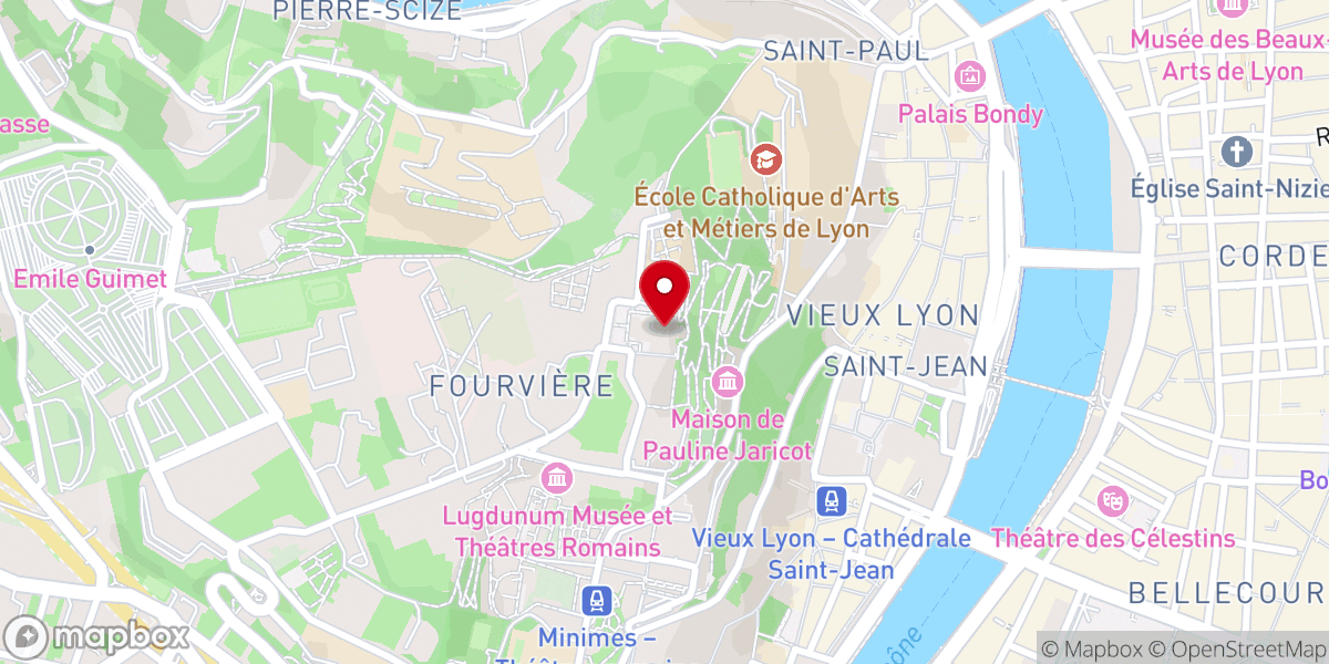 Map showing location of Basilique Notre-Dame de Fourvière