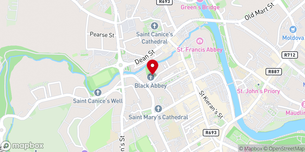 Map showing location of The Black Abbey