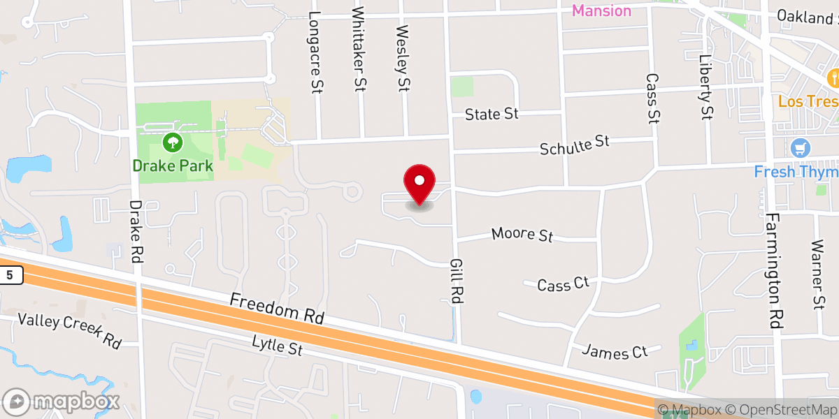 Map showing location of St John Lutheran Church