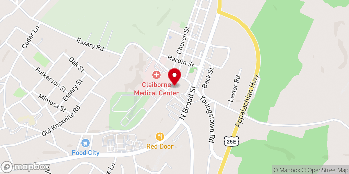 Map showing location of Tazewell Church of Christ