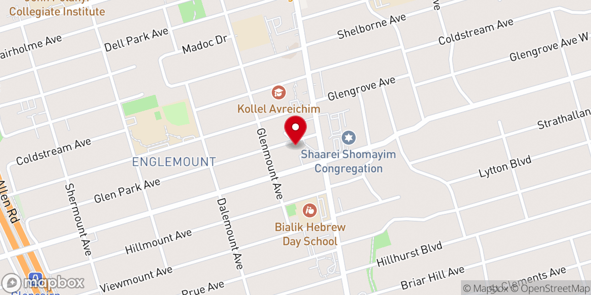 Map showing location of Congregation Habonim