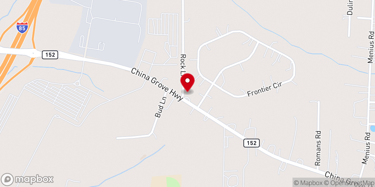 Map showing location of Anchor Baptist Church