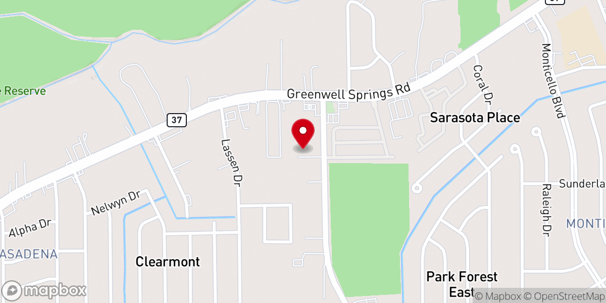 Map showing location of Christ the King Christian Center
