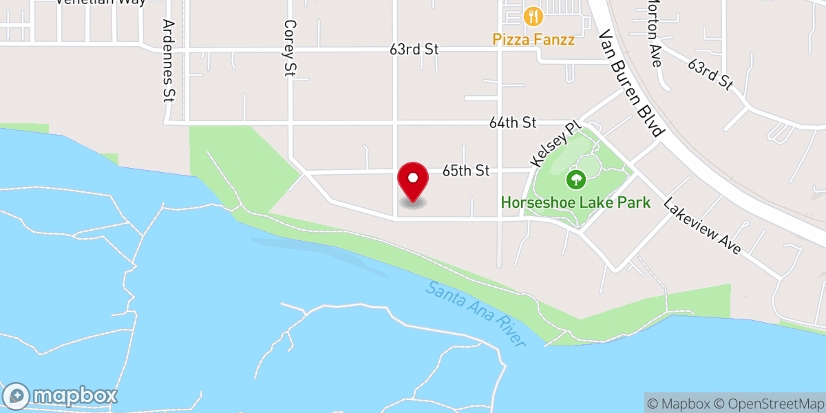 Map showing location of Pedley Christian Center