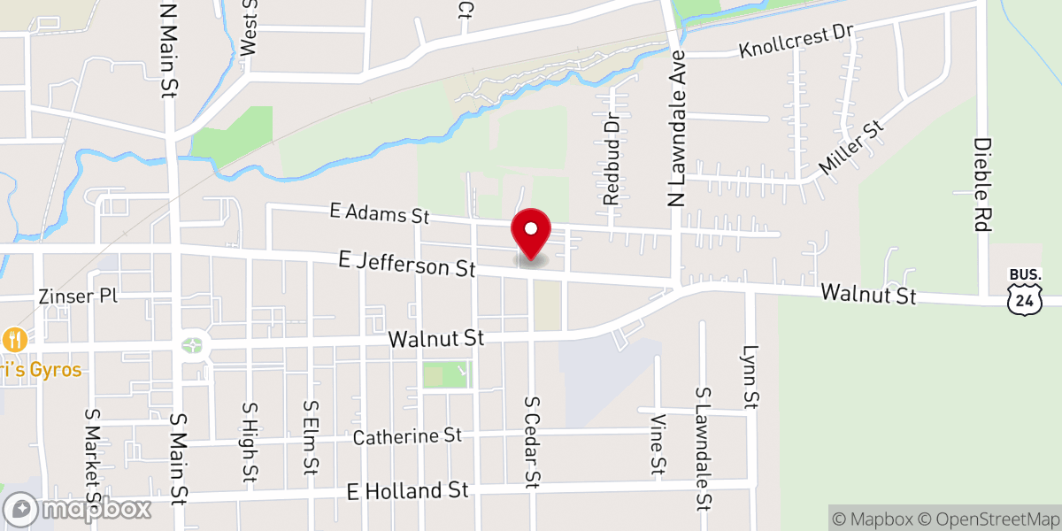 Map showing location of Saint Patricks Church
