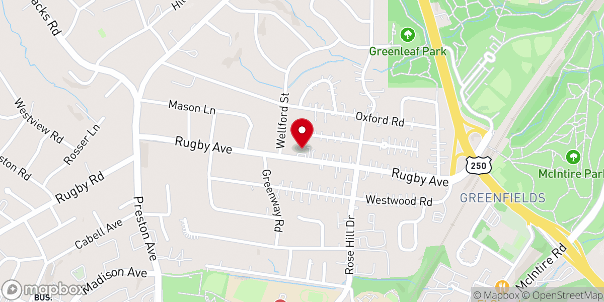 Map showing location of Rugby Avenue Church of Christ