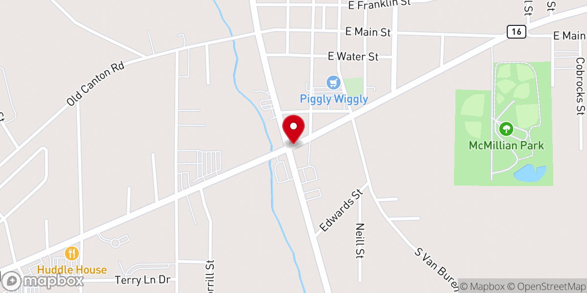 Map showing location of Mt Olive Primitive Baptist Ch