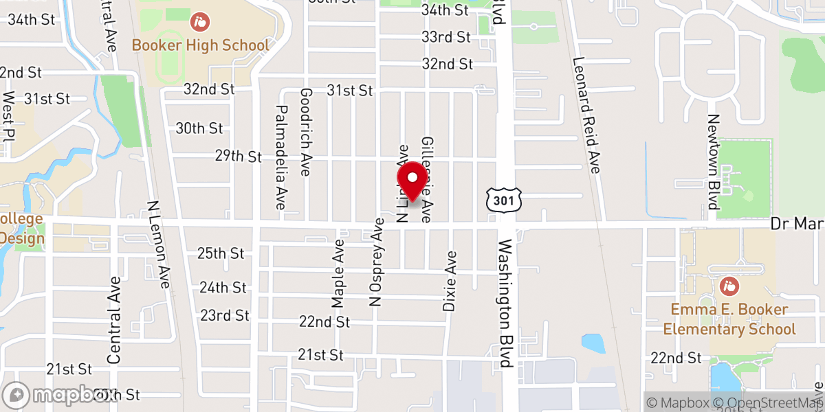 Map showing location of Greater Hurst Chapel AME Church