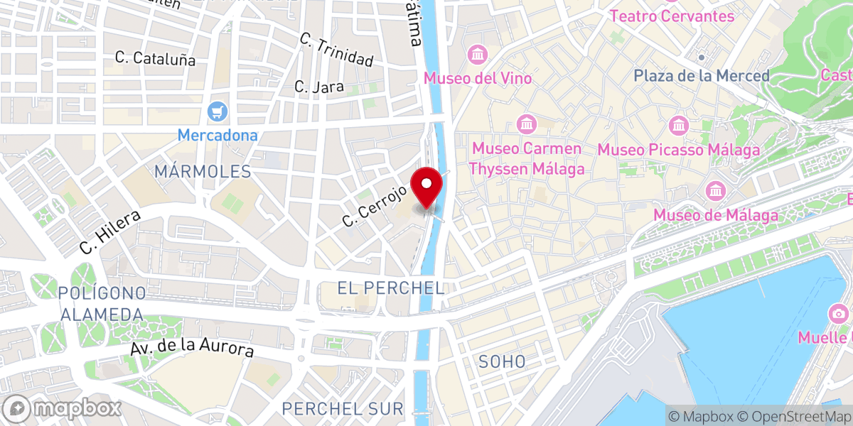 Map showing location of Capilla Callejera Dolores del Puente