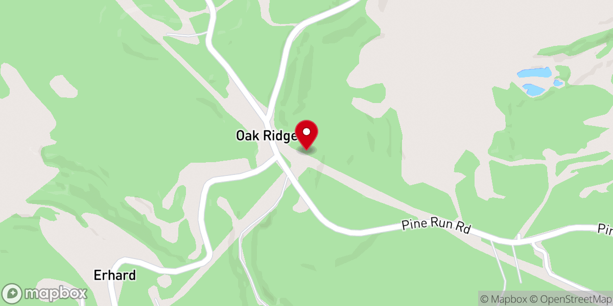 Map showing location of Oak Ridge Union Church