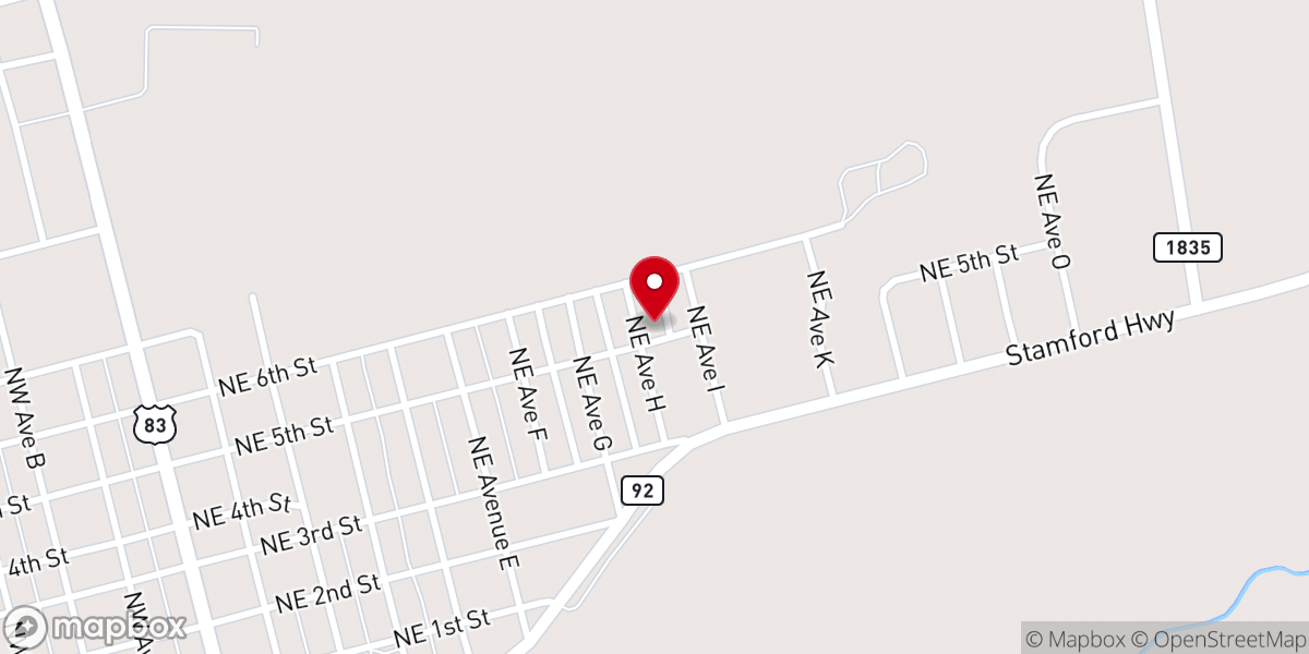 Map showing location of Oak Grove Baptist Church