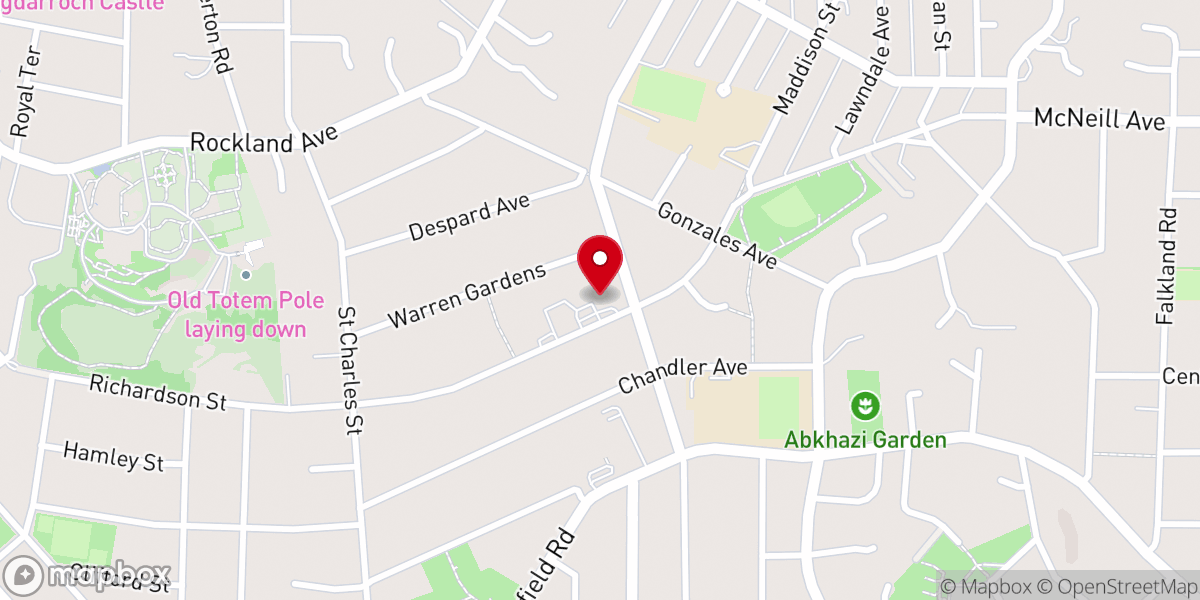 Map showing location of St. Matthias Anglican Church