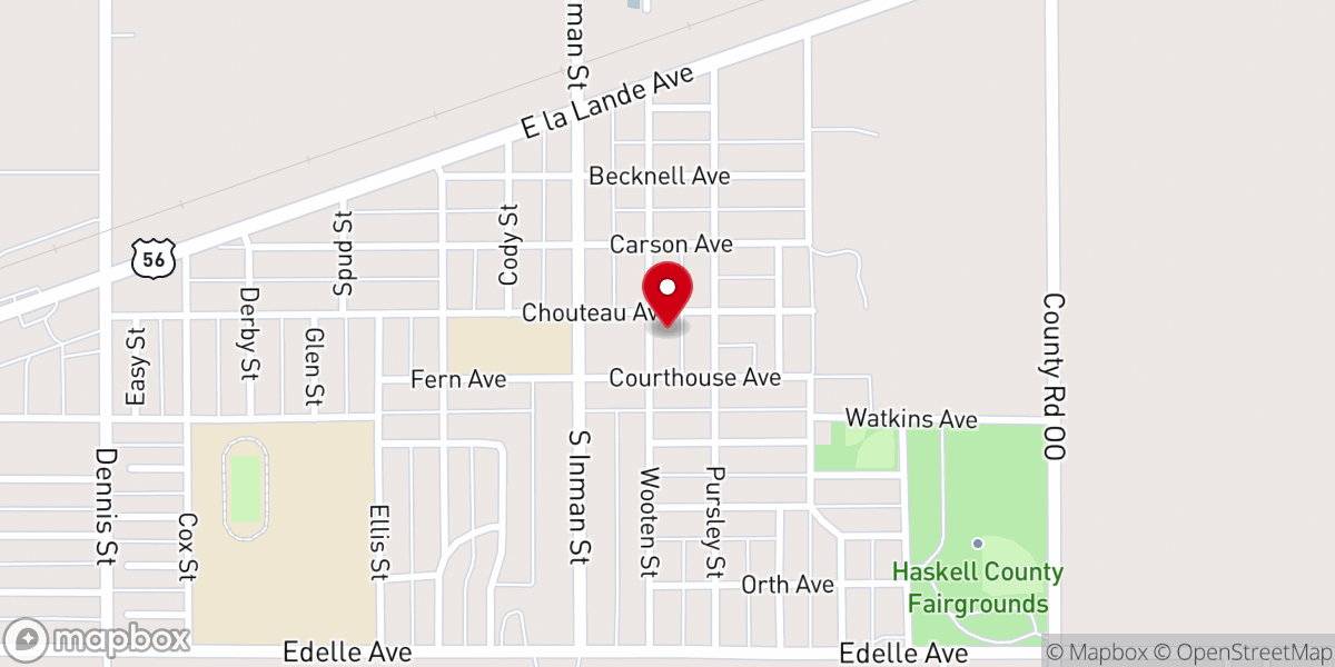 Map showing location of Sublette Church of the Nazarene
