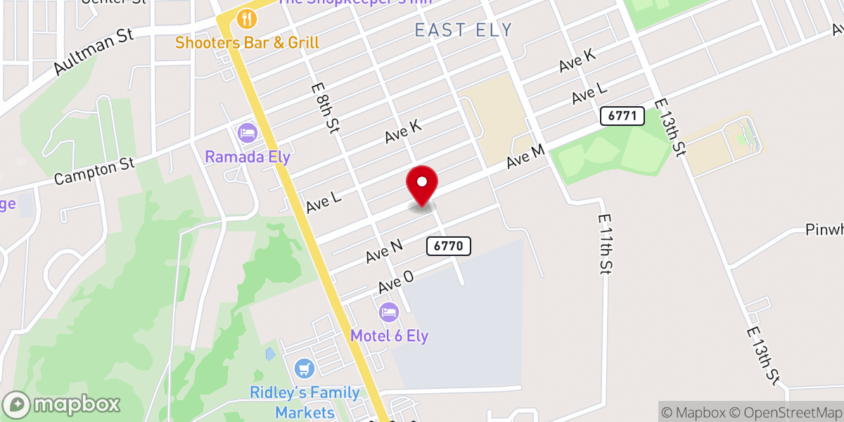 Map showing location of Bayside Church Ely, NV
