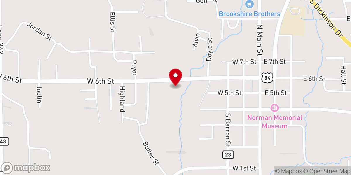 Map showing location of Calvary Baptist Church
