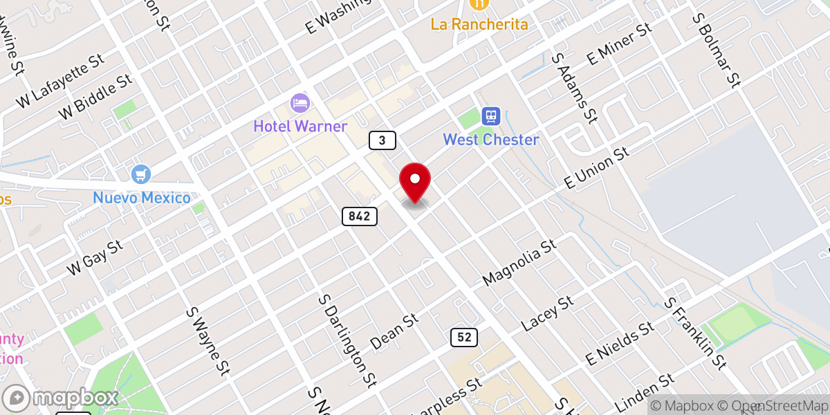 Map showing location of The United Methodist Church of West Chester