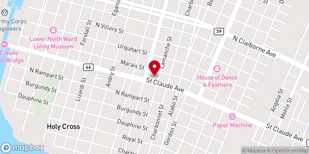 Map showing location of St. David Catholic Church