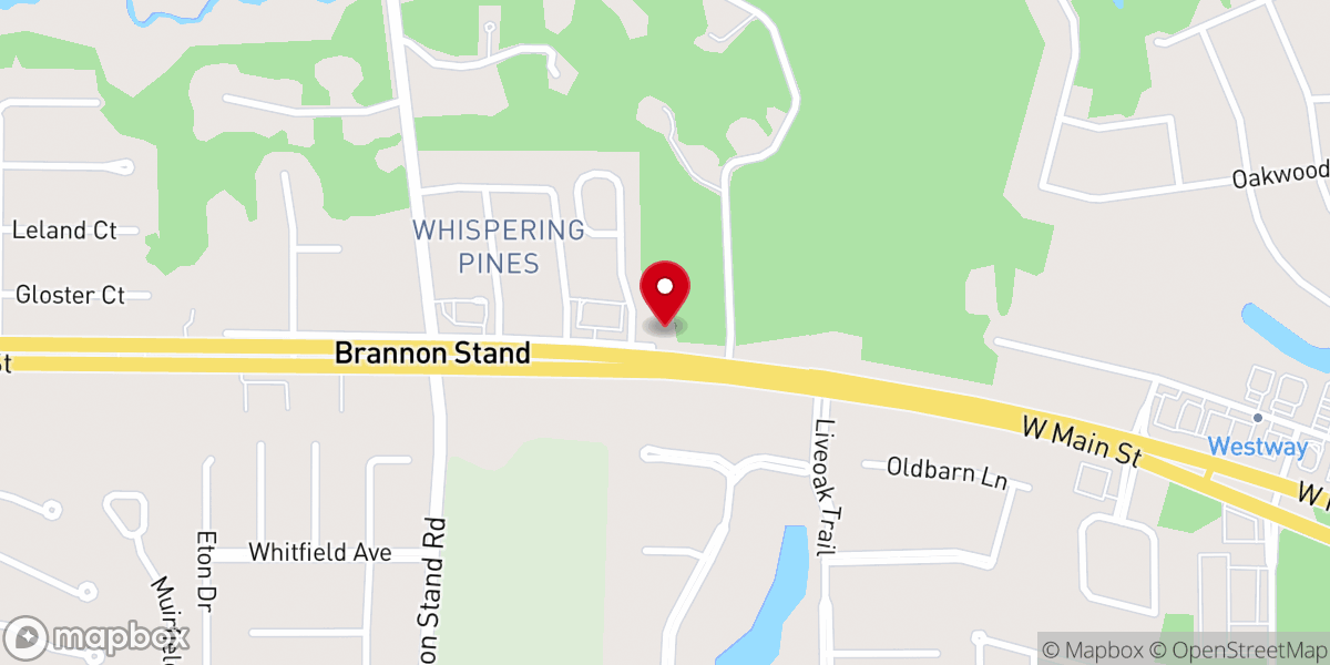Map showing location of Westwood Presbyterian Church