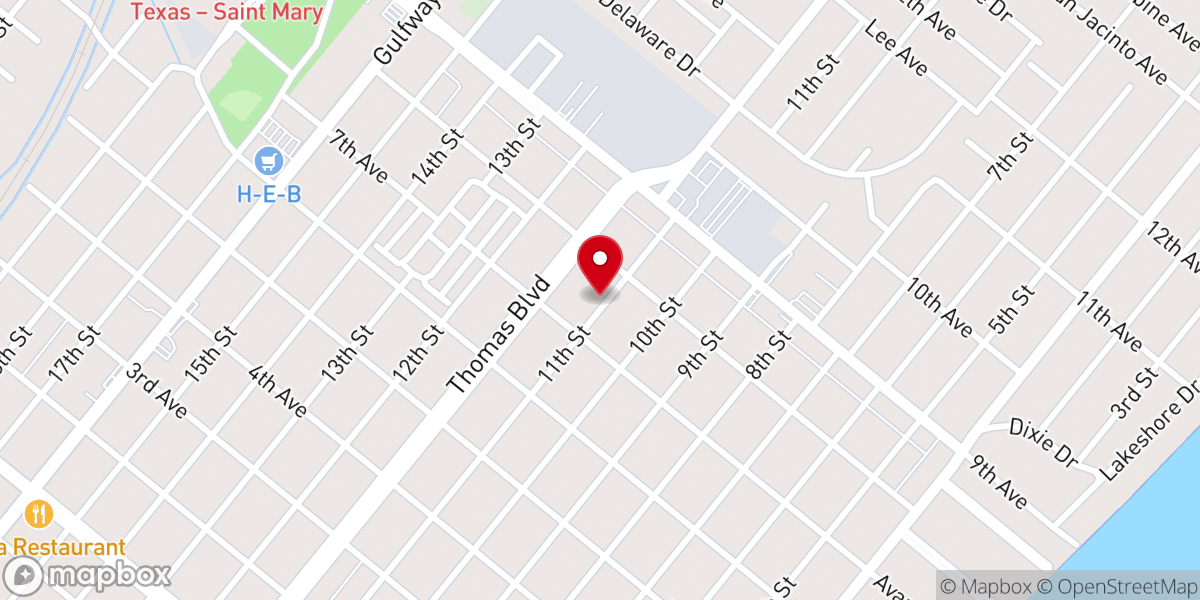 Map showing location of New Temple Missionary Baptist Church