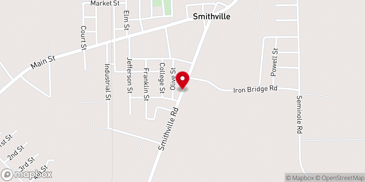 Map showing location of Smithville Church of Christ