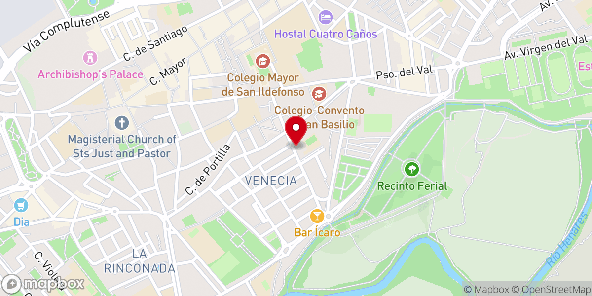 Map showing location of Monasterio de San Cirilio