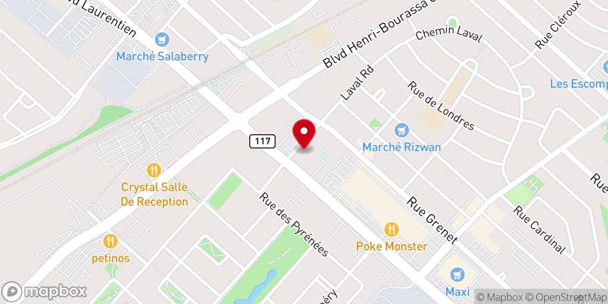 Map showing location of Islamic Centre of Quebec - El Markaz Islami